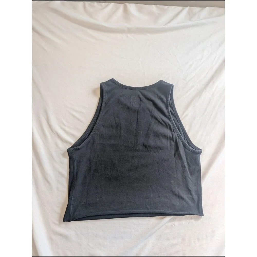 Nike Black Crop Tank with White Logo - Picture 2 of 3